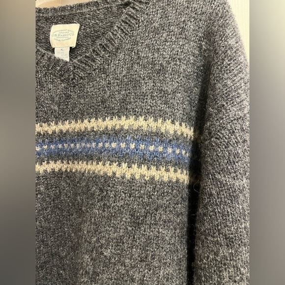 GH Bass Charcoal Shetland Wool Sweater Size XL - Picture 3 of 5